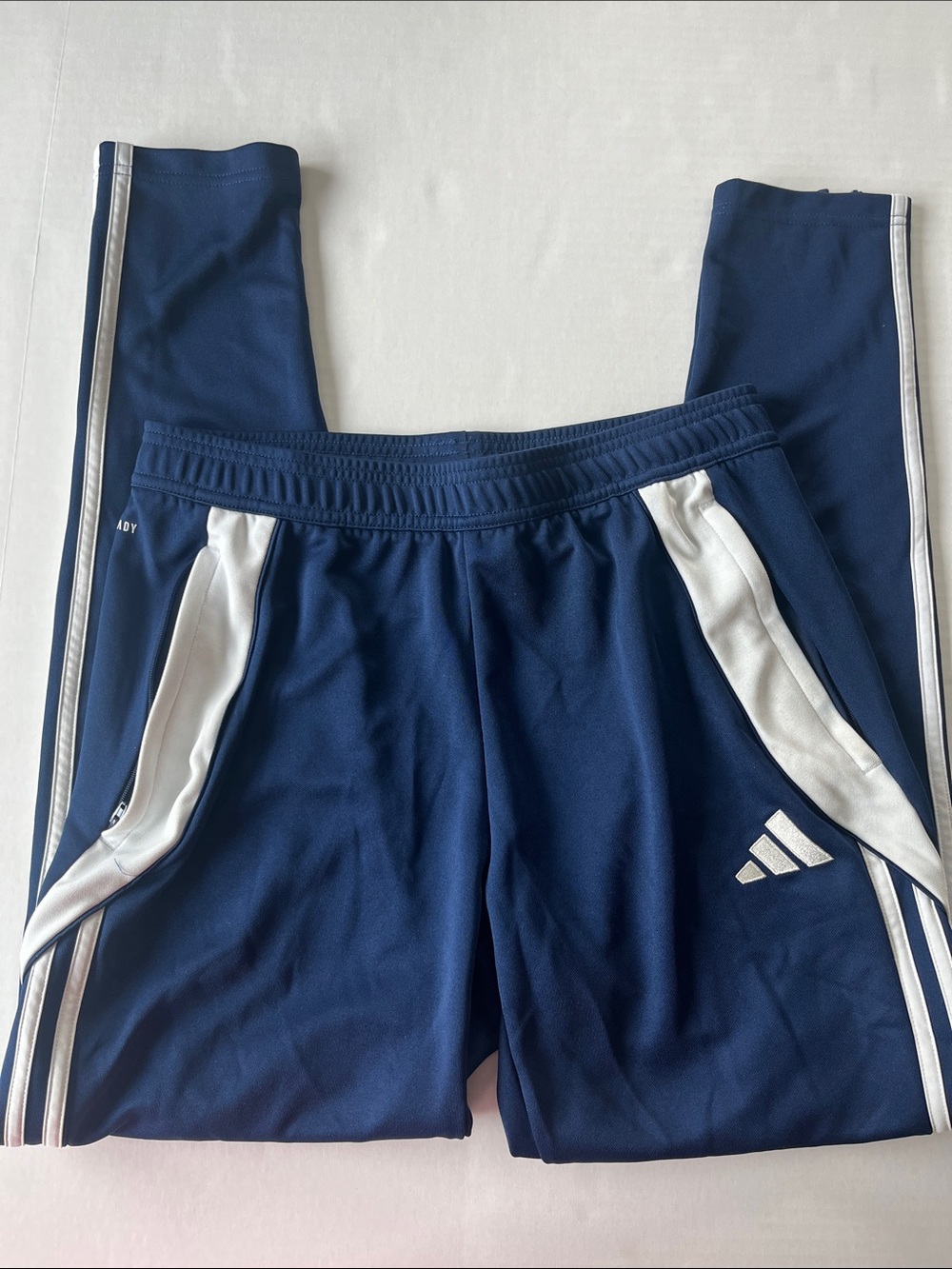 adidas Navy Blue Joggers with White Accents